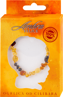 Ogrlica od prirodnog ćilibara za bebe Ambra FELICE