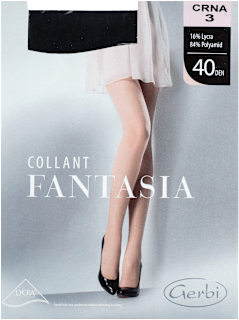 Fantasia hulahop 40 DEN crna, veličina 3 Gerbi