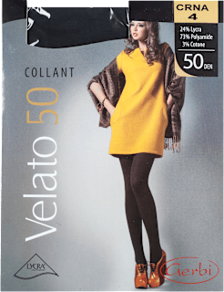 Velato hulahopke 50 DEN, crna boja, veličina 4 Gerbi