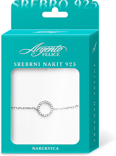 Srebrna narukvica - krug sa cirkonima Argento FELICE