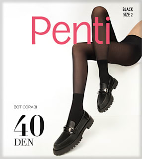 Чорапогащник Bot Corabi, черен, 40 DEN, размер 2-M Penti