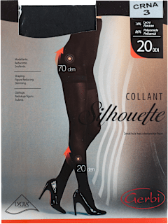 Silhouette hulahopke, 20 DEN, crna, veličina 3 Gerbi