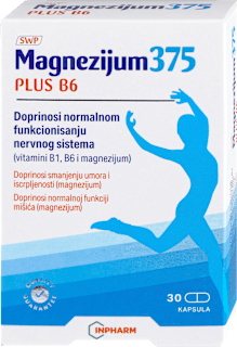 MAGNEZIJUM 375plus B6 kapsule INPHARM