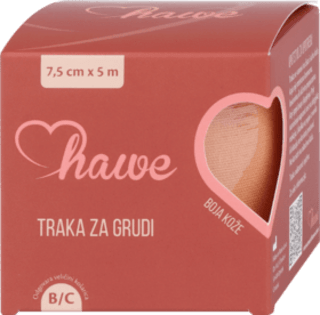 Traka za grudi 7,5 cm x 5 m, u boji kože hawe