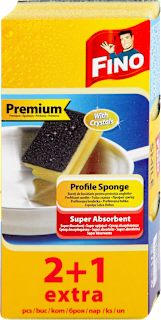 Premium sunđeri za pranje sudova, 2+1  FINO