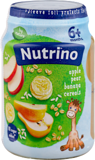Pire od voća, jabuka, kruška, banana sa žitaricama. od 6. meseca Nutrino
