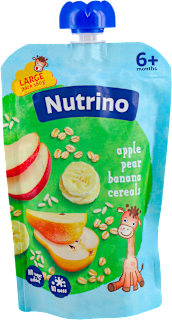 Voćna kaša jabuke, kruške, banane sa žitaricama, od 6. meseca Nutrino