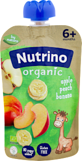 Organic pauč - jabuka, breskva i banana, 6+ meseci Nutrino