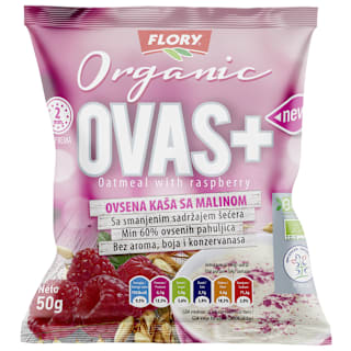 Organic OVAS+ ovsena kaša sa malinom FLORY