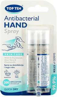 QUICK DRY Antibakterijskii sprej za dezinfekciju ruku, 2x12.5ml TOP TEN