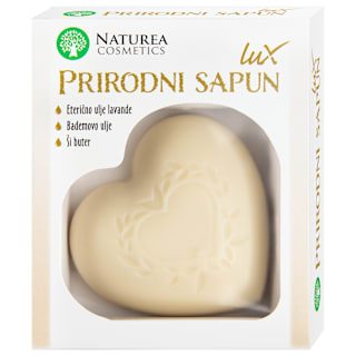 Lux PRIRODNI sapun u obliku srca, eterično ulje lavande, badema i ši puter NATUREA COSMETICS