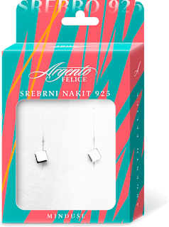 Srebrne minđuše - kockica Argento FELICE