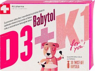 Vitamin D3 + K1, twist-of kapsule,  4U pharma