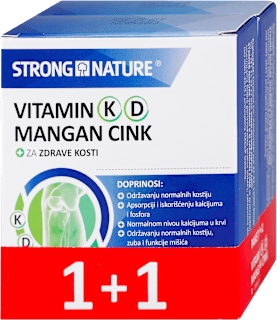VITAMIN K D MANGAN CINK, 1+1 (30 kapsula + 30 kapsula) STRONG NATURE