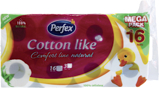 Cotton like - Comfort line natural toaletni papir 3-slojni, MEGA PACK Perfex