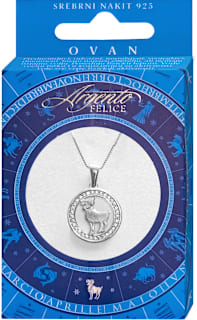 O7 srebrna ogrlica - privezak horoskopski znak ovan Argento FELICE