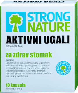 AKTIVNI UGALJ za zdrav stomak, 10 kapsula - dodatak ishrani STRONG NATURE