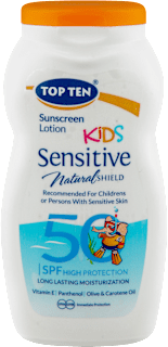SENSITIVE dečiji losion za zaštitu od sunca, SPF 50  TOP TEN