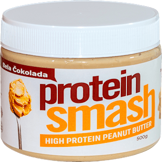 HIGH PROTEIN PEANUT BUTTER - bela čokolada protein smash