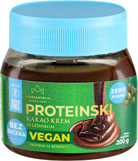 PROTEINSKI KAKAO KREM VEGAN sa lešnikom Aleksandrija