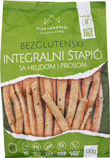 BEZGLUTENSKI INTEGRALNI ŠTAPIĆI SA HELJDOM I PROSOM Aleksandrija