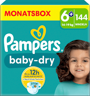Windeln Baby Dry Gr.6+ Extra Large (14-19 kg), Monatsbox Pampers