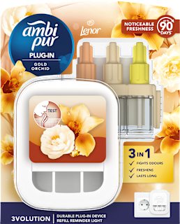 3volution osvěžovač vzduchu + náhradní náplň Gold Orchid Ambi Pur