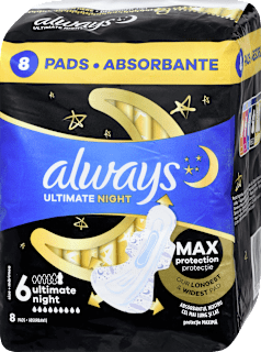 Absorbante cu aripioare Ultimate Night, mărimea 6 always