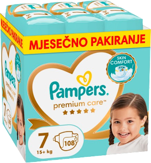 Pelene mjesečno pakiranje vel. 7 (15+ kg) Pampers Premium Care