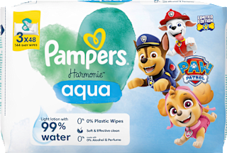 aqua Paw Patrol vlažne maramice, 3 x 48 kom Pampers Harmonie