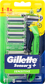 Sensor3+ SENSITIVE drška brijača + 8 glava za brijač Gillette