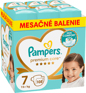 Plienky veľkosť 7 (15 kg+) - mesačné balenie Pampers Premium Care