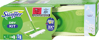 Catturapolvere manico + panni Dry Kit  Swiffer
