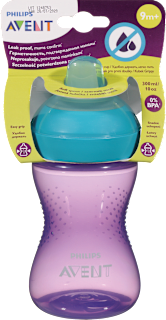 Lonček z ustnikom, 9 m+, 300 ml, vijoličen PHILIPS AVENT