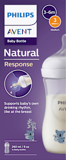 Babyflasche Natural Response weiß/Koala, ab dem 3. Monat, 260ml PHILIPS AVENT