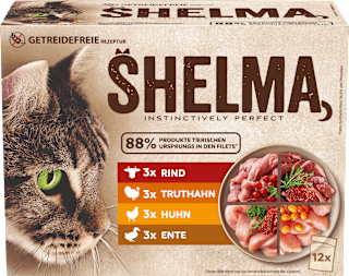 Nassfutter Katze Fleisch Multipack (12x85 g) Shelma