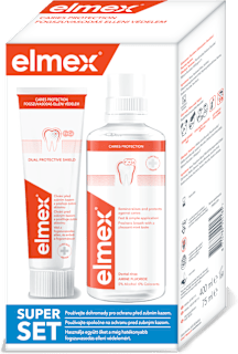 zubní pasta Caries Protection 75 ml, ústní voda Caries Protection 400 ml elmex