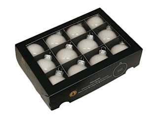 Globuri alb opal din sticlă pentru brad 57mm OTHMAR DECORATIONS