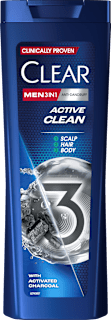 Šampon 3u1 Active Clean – aktivni ugljen CLEAR Men