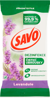dezinfekční čisticí ubrousky s vůní levandule SAVO