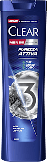 Shampoo uomo anti-forfora 3in1 purezza attiva CLEAR Men
