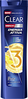 Shampoo uomo anti-forfora 3in1 energia attiva CLEAR Men