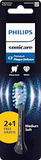 Aufsteckbürsten C3 Premium Plaque Defence 2+1 Gratis Schwarz Philips Sonicare