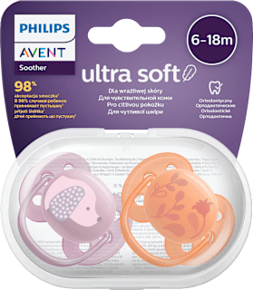 ultra soft duda varalica, 6 – 18 mj. – ljubičasta i narančasta PHILIPS AVENT