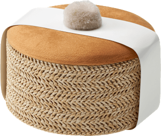 Box aus Bast & Samt mit Bommel, rund Dekorieren & Einrichten