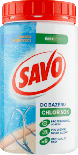 Prípravok vo forme granulátu Do bazénu chlór šok SAVO