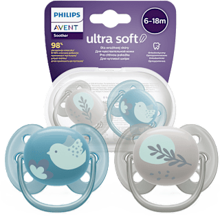 Smoczek Ultra Soft 6-18m neutral, ptak PHILIPS AVENT