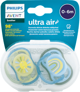 Ortodontické cumlíky Ultra Air 0-6 m - modré PHILIPS AVENT