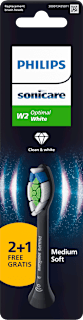 Náhradné hlavice Sonicare W2 Optimal White Medium Soft 2+1 GRATIS, čierna Philips Sonicare