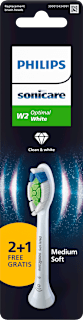 Náhradné hlavice Sonicare W2 Optimal White Medium Soft 2+1 GRATIS, biela Philips Sonicare